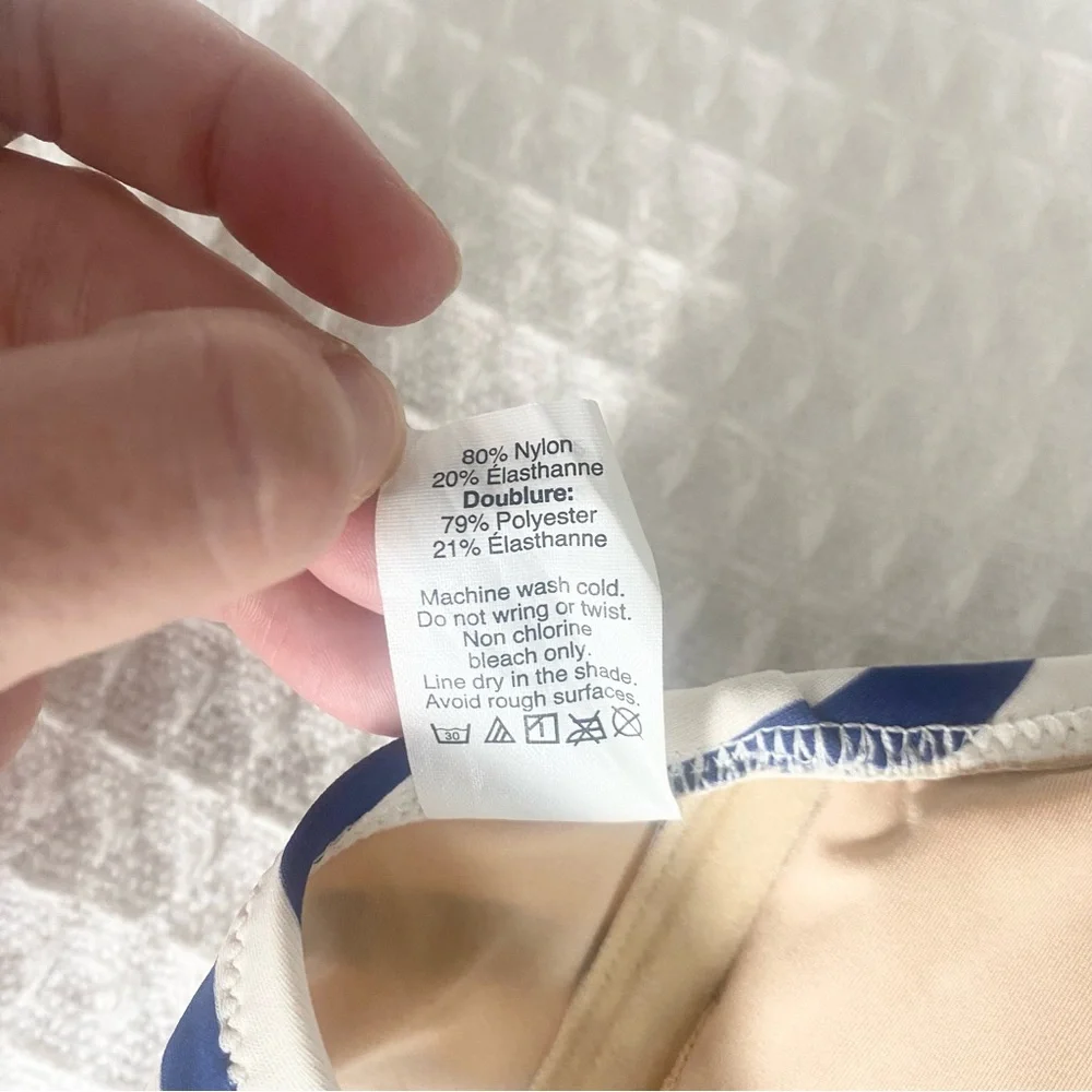 J. Crew navy and white Striped Halter Bikini Top size medium